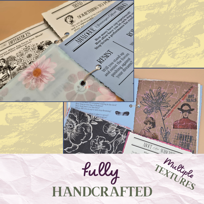Beautifully Fully Hand-Crafted Nervous System Reset 32 Page Booklet (Lyric Essay, Collage, Activities, and Tissue Paper Pouch Insert)).