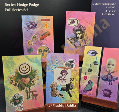 2x6 Sensory Matte Collage Art Print Bookmark -Hodge Podge Series  | Moody, Textured, Analog Art
