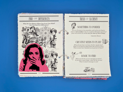 Beautifully Fully Hand-Crafted Nervous System Reset 32 Page Booklet (Lyric Essay, Collage, Activities, and Tissue Paper Pouch Insert)).